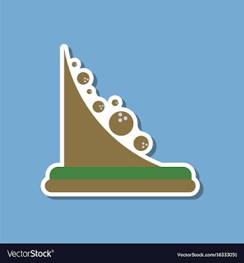 Paper sticker on stylish background of mountain vector image