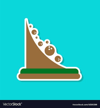 Paper sticker on stylish background of mountain vector image