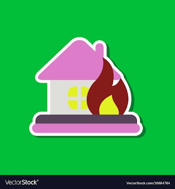 Paper sticker on stylish background of nature fire vector image