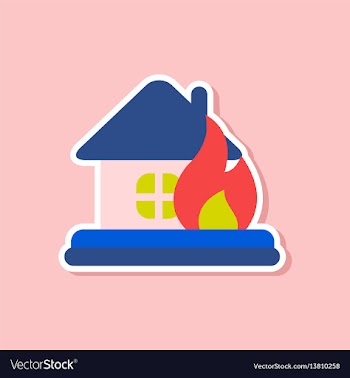 Paper sticker on stylish background of nature fire vector image