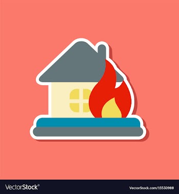 Paper sticker on stylish background of nature fire vector image