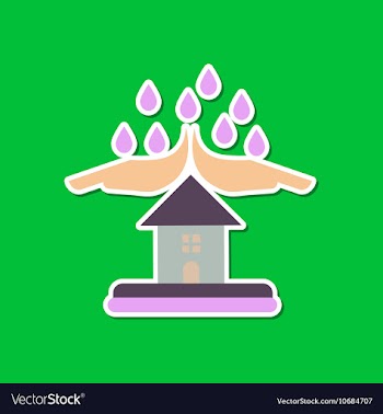 Paper sticker on stylish background of nature hand vector image