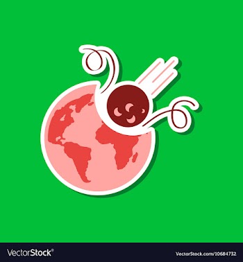 Paper sticker on stylish background of nature vector image