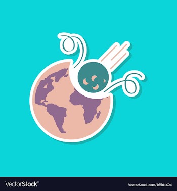 Paper sticker on stylish background of nature vector image