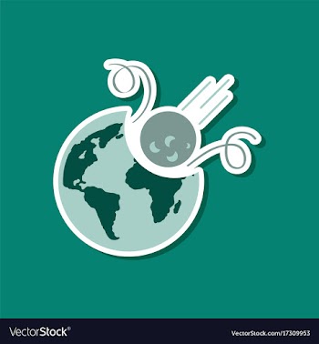Paper sticker on stylish background of nature vector image