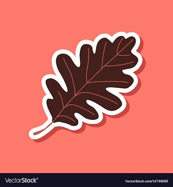 Paper sticker on stylish background of oak leaf vector image