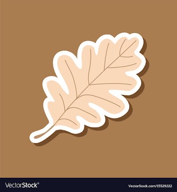 Paper sticker on stylish background of oak leaf vector image