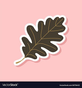 Paper sticker on stylish background of oak leaf vector image