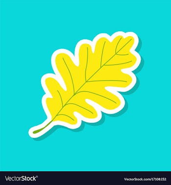 Paper sticker on stylish background of oak leaf vector image