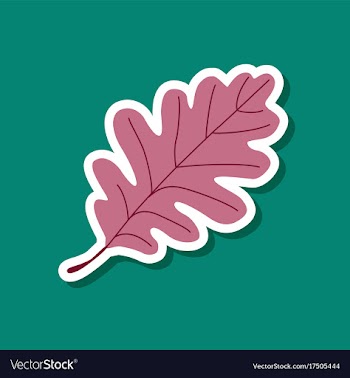 Paper sticker on stylish background of oak leaf vector image