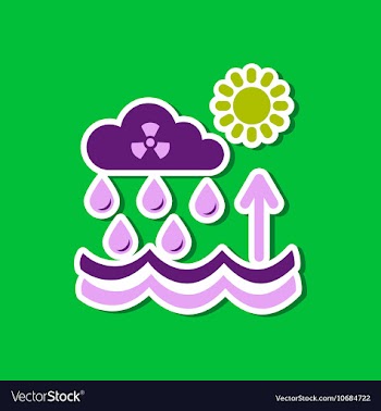 Paper sticker on stylish background of Radioactive vector image