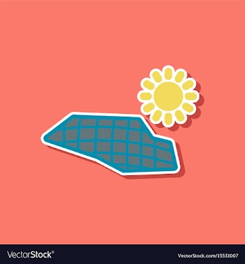 Paper sticker on stylish background of solar vector image