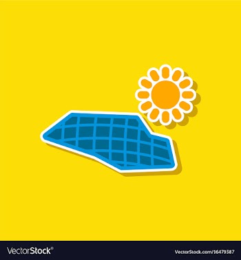 Paper sticker on stylish background of solar vector image
