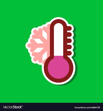 Paper sticker on stylish background of thermometer vector image