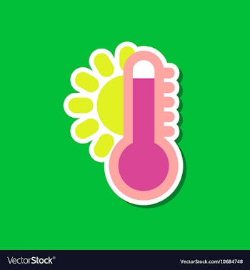 Paper sticker on stylish background of thermometer vector image