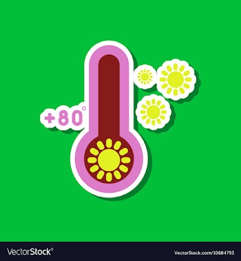 Paper sticker on stylish background of thermometer vector image
