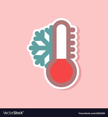 Paper sticker on stylish background of thermometer vector image