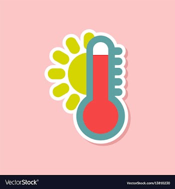 Paper sticker on stylish background of thermometer vector image