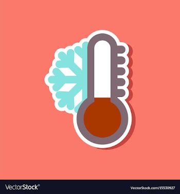 Paper sticker on stylish background of thermometer vector image