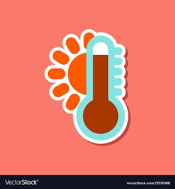 Paper sticker on stylish background of thermometer vector image