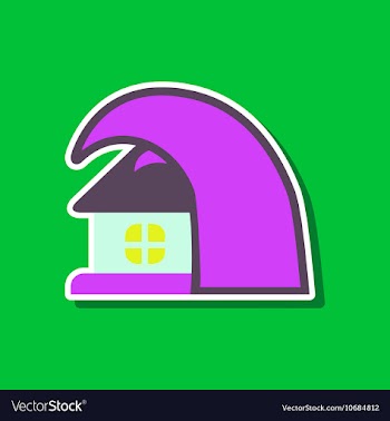 Paper sticker on stylish background of tsunami vector image