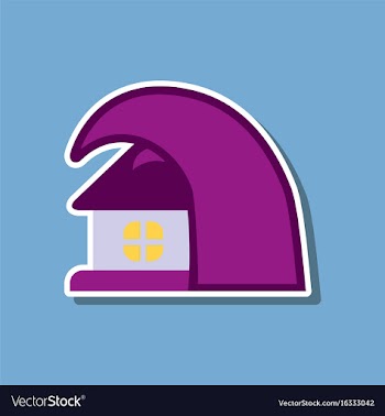 Paper sticker on stylish background of tsunami vector image
