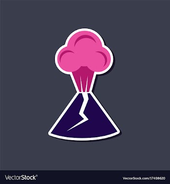 Paper sticker on stylish background of volcano vector image