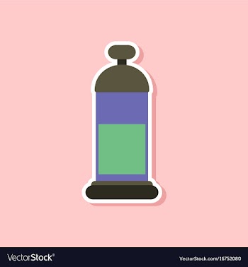 Paper sticker on stylish background offee maker vector image
