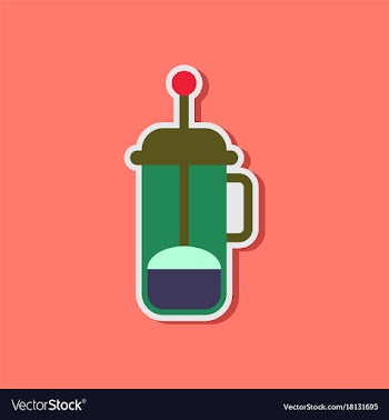 Paper sticker on stylish background offee maker vector image