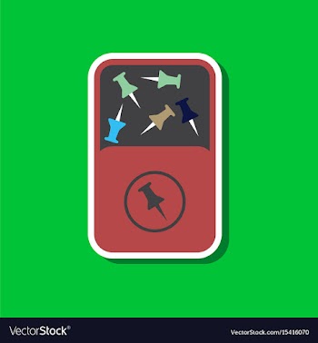Paper sticker on stylish background office pins vector image