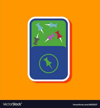 Paper sticker on stylish background office pins vector image
