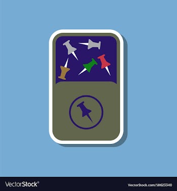 Paper sticker on stylish background office pins vector image