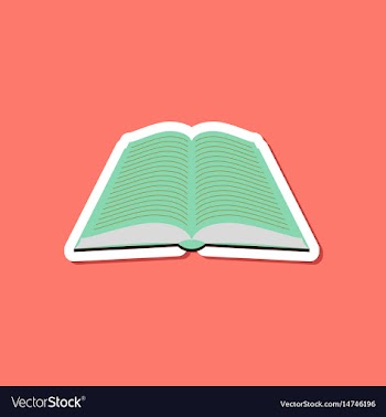 Paper sticker on stylish background open book vector image