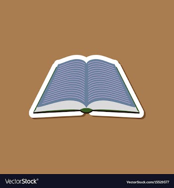 Paper sticker on stylish background open book vector image