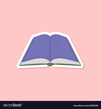 Paper sticker on stylish background open book vector image