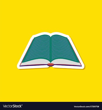 Paper sticker on stylish background open book vector image