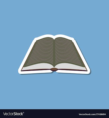 Paper sticker on stylish background open book vector image