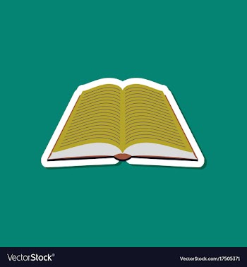 Paper sticker on stylish background open book vector image