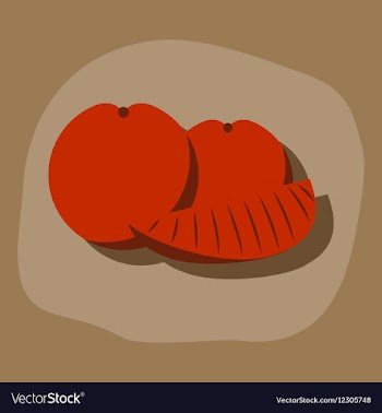 Paper sticker on stylish background orange slice vector image