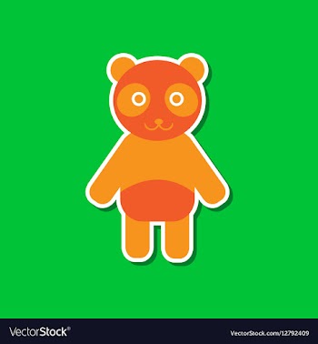 Paper sticker on stylish background Panda bear vector image