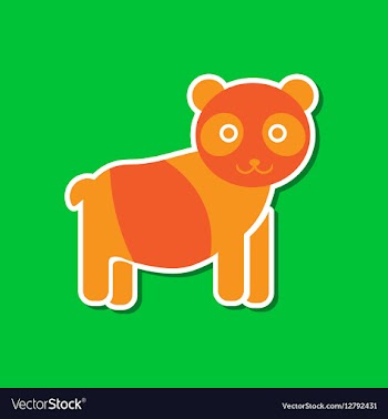 Paper sticker on stylish background Panda bear vector image