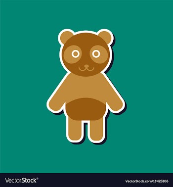 Paper sticker on stylish background panda bear vector image