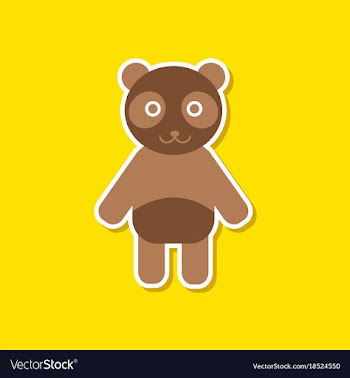 Paper sticker on stylish background panda bear vector image