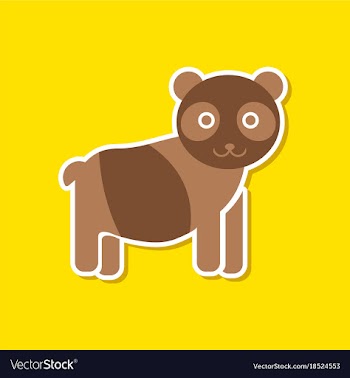 Paper sticker on stylish background panda bear vector image