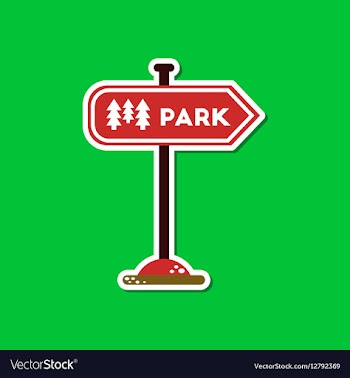 Paper sticker on stylish background park sign vector image