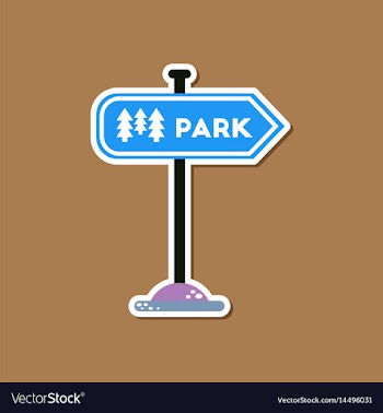 Paper sticker on stylish background park sign vector image