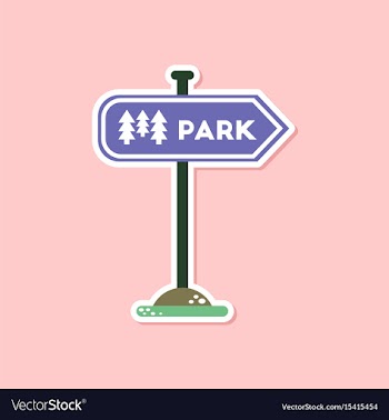 Paper sticker on stylish background park sign vector image