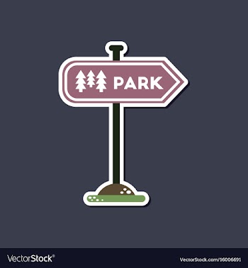 Paper sticker on stylish background park sign vector image