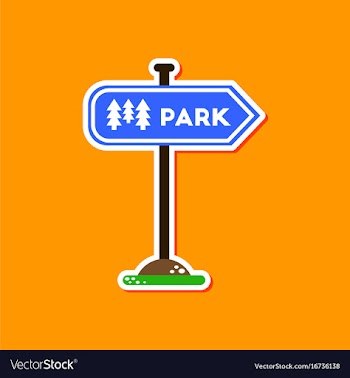 Paper sticker on stylish background park sign vector image
