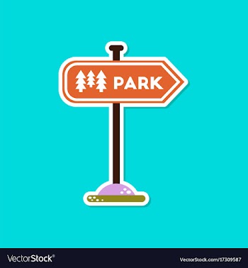 Paper sticker on stylish background park sign vector image